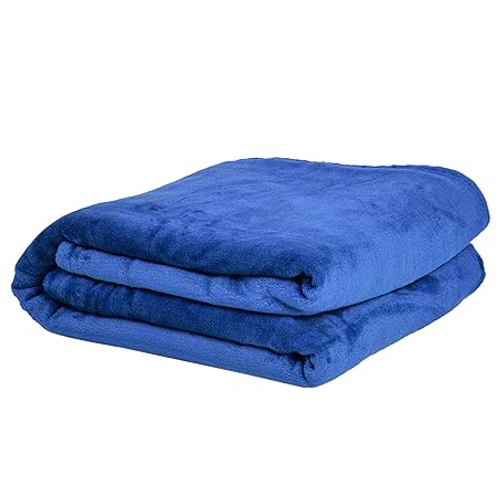 Pink Papaya Cashmere-Feeling Kuscheldecke XXL, Supersoft Flannel Fleece Tagesdecke 200x150, Dunkel-Blau