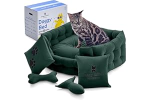 Doggy Affairs HandMade Luxury Cat Sofa with Removable Washable Cover - Premium Cat Beds for Indoor Cats, Fancy Dog Bed for Small Dogs - Non Slip Cat Couch Bed, Puppy Kitten Pet Sofa