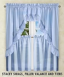 Simple Comfort Stacey 60-by-38 Inch Ruffled Swag
