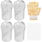 Sankoly 4 Pack Downspouts Gutter Guard Aluminum Filter Strainer Expandable Gutter Downspout Guards Gutter Downspout Protectors for Preventing Blockage from Leaves, Debris