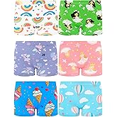 BliBliTaTa Girls Boyshorts Underwear,Soft Cotton Tagless Panties for Toddlers & Little Kids Comfort,Breathable Briefs,6-Pack
