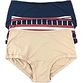 hanky panky - PlayStretch Natural Rise Boyshorts | Cotton Underwear for Women, Every day Panties | Sizes XS-XL | 3 pack