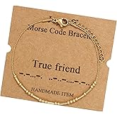 JoycuFF Friendship Morse Code Bracelets Inspirational Gifts For Best Friends Women Mother Aunt Sister Mothers Day Birthday Christmas Stianless Steel Jewelry