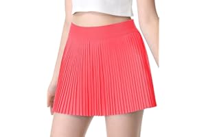 QooNoo Girls Pleated Athletic Skirts with Shorts 2 in 1 Tennis Skorts with Pocket High Waist Golf Skirt for Youth Kids