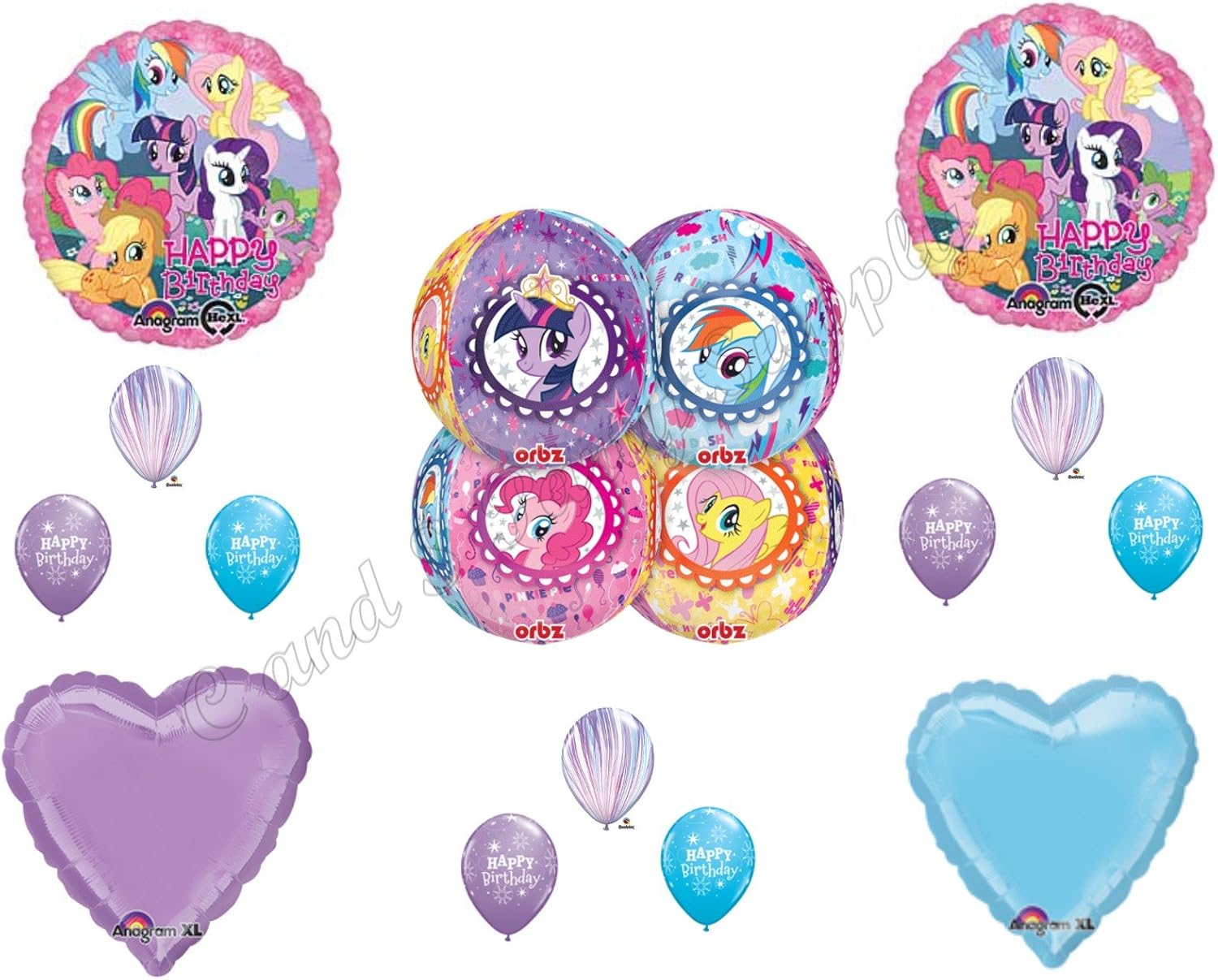 Anagram MY LITTLE PONY Birthday party Balloons Decoration Supplies Rainbow Dash Pinkie