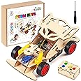 KizFav STEM Kits for Kids Ages 8-12, DIY RC Car Building Kit with Wooden 3D Puzzles, Remote Control Model Car Toys, Science E