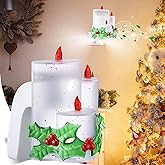 Hohean Christmas Wall Fragrance Plug in, Compatible with Bath & Body Works/Wallflowers Refills, Scented Oil Diffuser with Night Light, Air Freshener Plug-in for Xmas Home & Office(Candle Shape)
