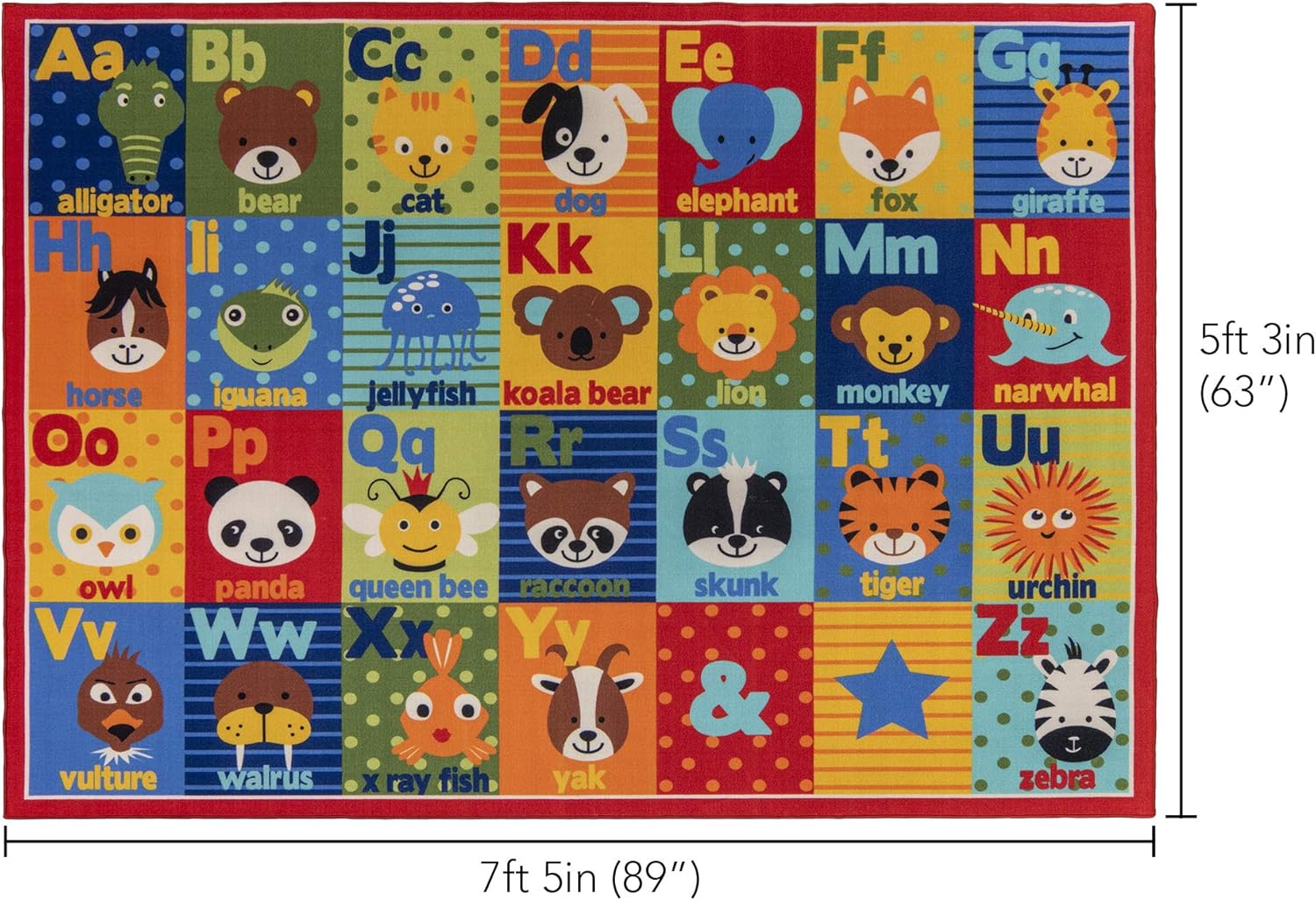 Smithsonian Rug ABC Alphabet Learning Carpets Bedding Play