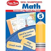 Evan-Moor Skill Sharpeners Math Workbook, Grade 5, Multiplication, Division, Test Prep, Number Sequencing, Geometry, Measurements, Graphing, Fractions, Decimals, Logical Thinking, Algebra, Homeschool