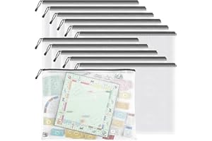 Umriox Zipper Pouch, 16.9x12.4 in (Black, 12 Packs), Extra Large Zipper Bags, Waterproof Zipper Pouches for Office Supplies, Puzzles, Board Game Storage & Cross Stitch Projects