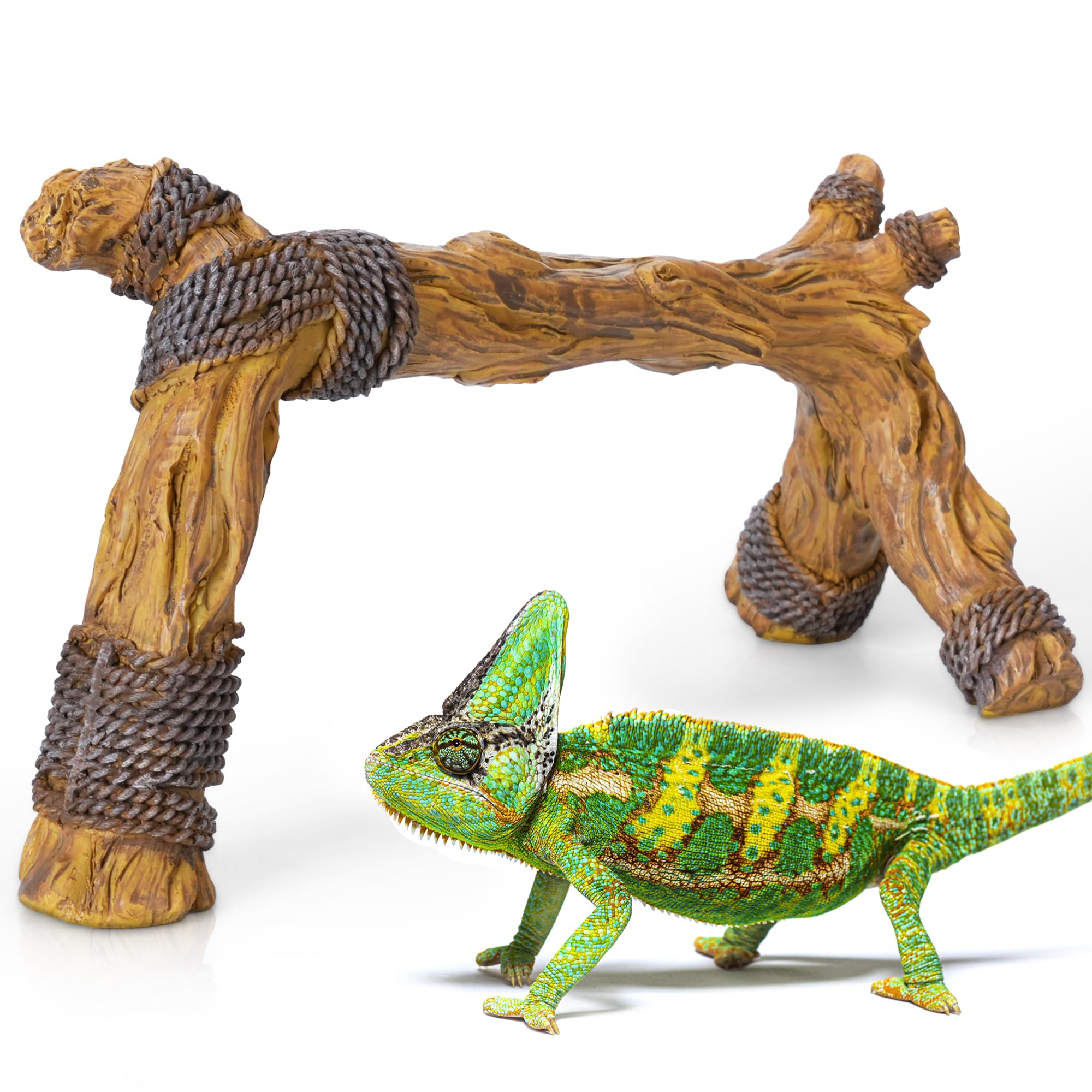 Photo 1 of Eckpo Lifelike Resin Climbing Trunk Branch Decor for Reptile Terrarium, Reptile Vivarium Habitat Decoration for Bearded Dragons, Geckos, Lizards, Snakes, 8.8 Inch