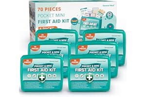 General Medi 420 Piece First Aid Kit, 6 Individual Boxes of 70 Items Each - Contains Premium Medical Supplies for Travel, Home, Office, Vehicle, Camping, Workplace & Outdoor (420 pcs, 6 Pack)