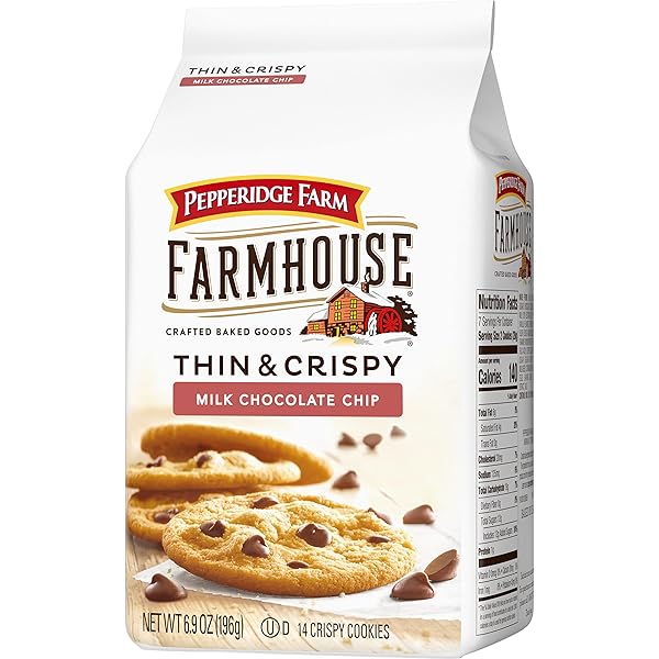 PEPPERIDGE FARM FARMHOUSE THIN AND CRISPY MILK CHOCOLATE CHIP COOKIES, 6.9 OZ BAG (14 COOKIES)