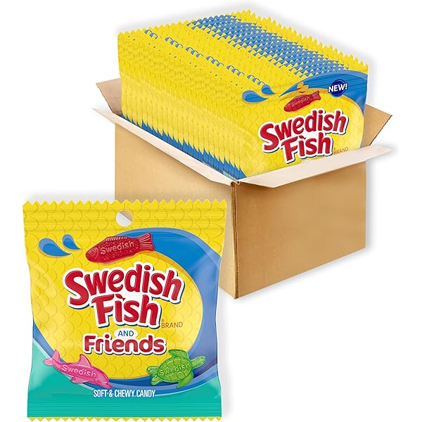 Swedish Fish Grab-and-Go Candy - 240 Piece Reception Box Of Fruit Flavored Chewy Candies