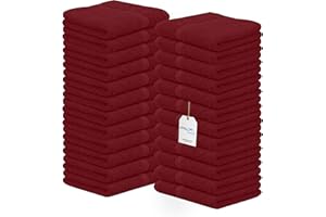 Avalon Towels Cotton Washcloths – Pack of 24 12x12 Inches Size Premium Ring Spun Cotton, Reusable Multipurpose Towels Super A