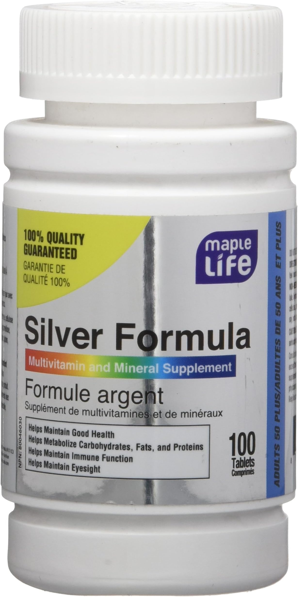 Multivitamin and Mineral Supplement (Silver Formula 50+) - 100 Tablets