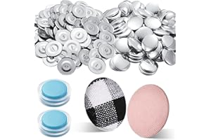 RAITEN 100 Sets Cover Buttons Kit with Tools - Size 60/1.5 Inch DIY Fabric Cloth Cover Buttons with Wire Backs