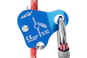 AOKWIT Climbing Ascender Rope Grab Fall Protection Belay Device Tree Climbing Gear Rappelling Equipment Rope Ascender for Rock Climbing Mountaineering Arborist Caving Rescue Aerial Work 8-12mm Ropes