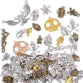 stino 100 G Mixed Style Metal Charms for Jewelry Making, Bulk Silver & Gold Plated, for Bracelet, Necklace, Earrings DIY Crafts