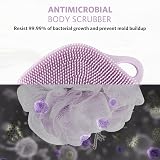 Sndyi Silicone Body Scrubber Leaf Shape Purple Exfoliating Shower Brush view 3