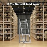 HOMIDEC 4-Tier Wooden Ladder Plant Stand Foldable Grey view 7