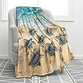 Jekeno Sea Turtle Blanket for Adult Kids, Sea Turtle Blanket Gift for Women Men, Beach Decor for Bedroom, Turtle Gifts for Boys Girls Teens, Ocean Coastal Beach Decorations for Home Room
