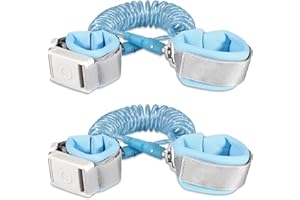 BETERTEK Toddler Wrist Leash for Kids 2 Pack (6.56ft Blue) Wrist Leash Toddler Harness with Magnetic Unlock Child Leashes for Toddlers Reflective Strip Design Anti Lost Wrist Link for Kids Safety Toddler Leash