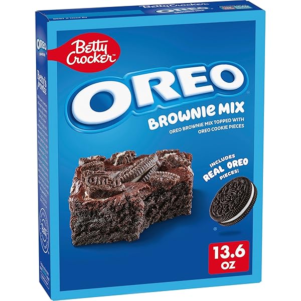 BETTY CROCKER OREO BROWNIE MIX, OREO BROWNIE MIX TOPPED WITH OREO COOKIE PIECES, 13.6 OZ