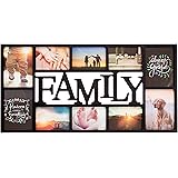 Kiera Grace Family 10 Openings Modern Picture Collage Frame, Black
