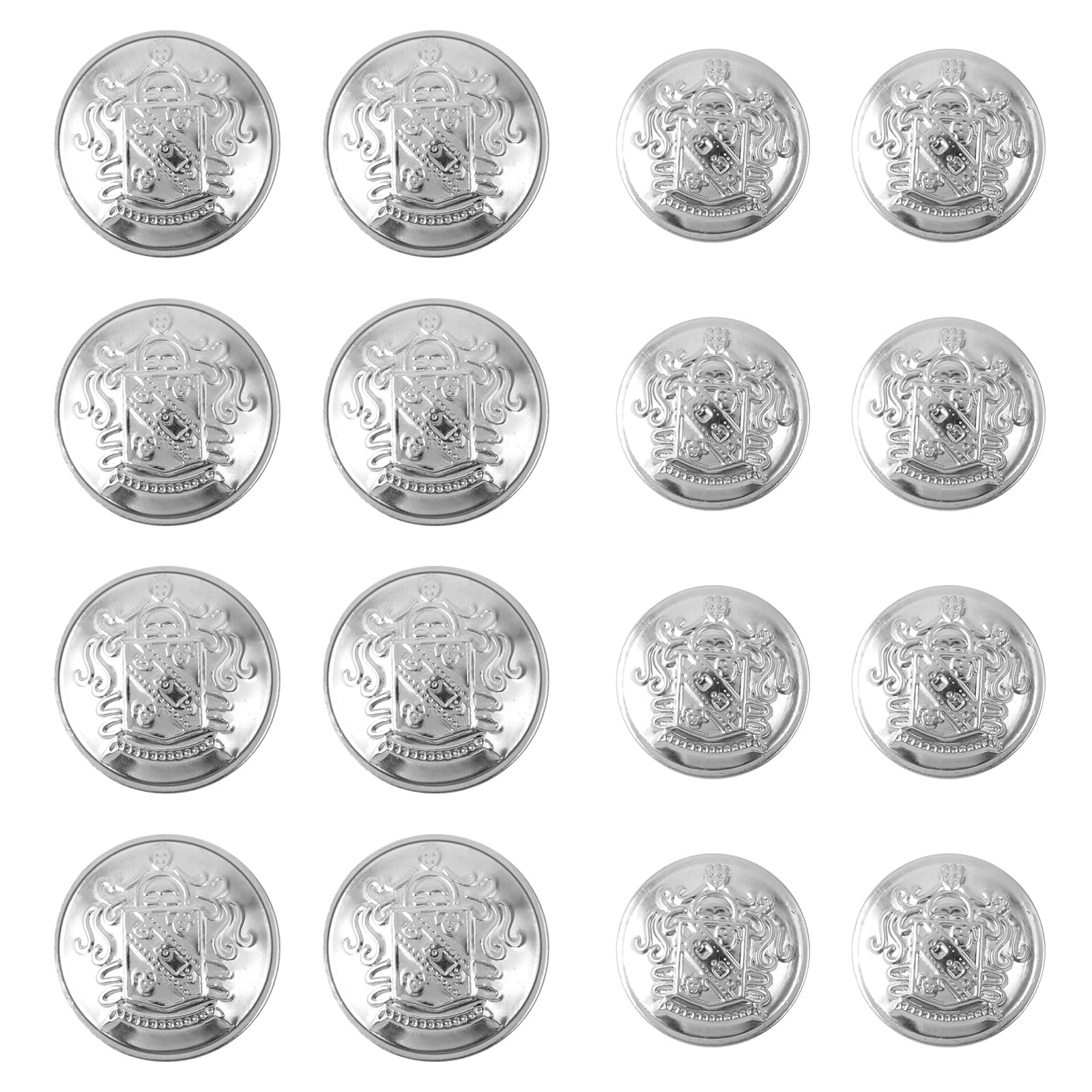 16 Silver Buttons for Blazers, Jeans & Suits - 2 Sizes (18mm, 25mm) Replacement Blazer Buttons