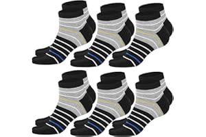 Fourluoo 6 Pairs Men's Tabi Socks Flip Flop Split Toe Cotton Socks for Men Athletic Wicking