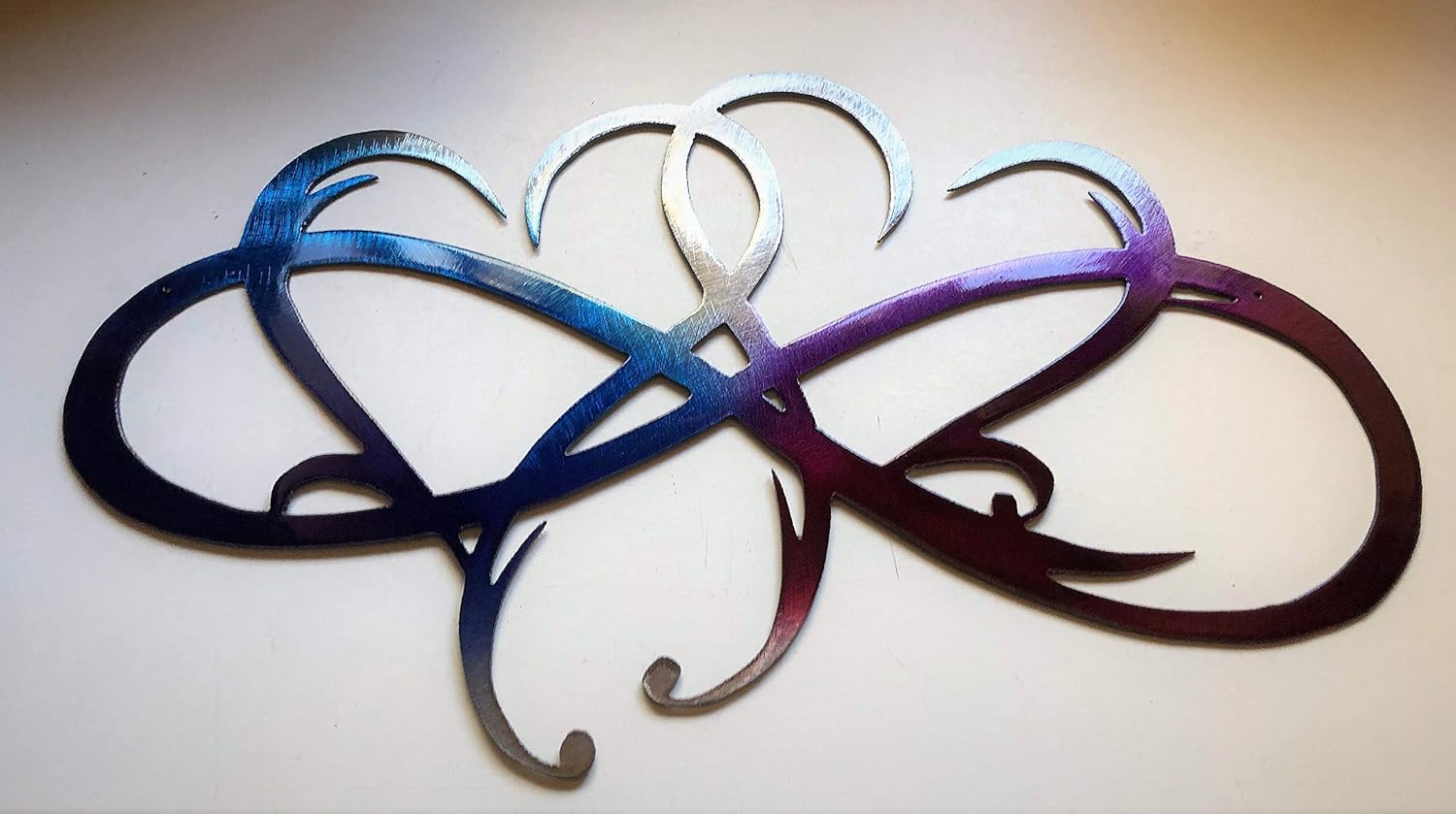 Dual Infinity Hearts Metal Wall Art Accent Two Hearts