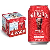 Virgil's Naturally Bold Handcrafted Cola, Pack of 4 (12 fl oz Can each) | Caffeine-Free Cola with Pure Cane Sugar &amp; Natural Cola Flavor, No Artificial Flavors or Preservatives, Vegan &amp; Gluten Free