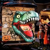 Trunk or Treat Car Decorations Kit 4ft Inflatable Dinosaur with Built-in LEDs, Halloween Decorations Outdoor Outside, Halloween Blow up Yard Decoration Dinosaur, Trunk or Treat Decoration for SUV