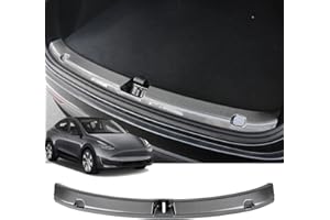Bercicci Interior Rear Bumper Protector for Tesla Model Y 2025 2024 2023 2022 2021 Accessories ABS Material Rear Bumper Guard Trunk Sill Protector (Carbon Fiber)