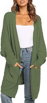 Open Front Plain Knit Cardigan Fashion 