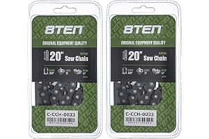 8TEN Ripping Chainsaw Chain 20 Inch .050 3/8 72DL for Husqvarna 455 Rancher 372XP Stihl MS 270 Poulan PP5020AV (2 Pack)