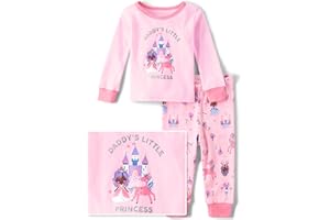 The Children's Place Baby Girls And Toddler Long Sleeve Top and Pants Snug Fit 100% Cotton 2 Piece Pajama Set