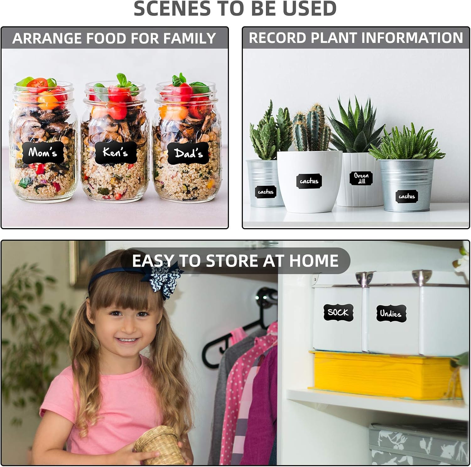 226PCS Waterproof Chalkboard Labels Stickers - Personalized Removable Label Sticker, Organizer for Kitchen Container, Classroom Storage Bins, Pantry, Mason Jars, Spice Bottles, Free Chalk Pen (226 Labels) : Office Products
