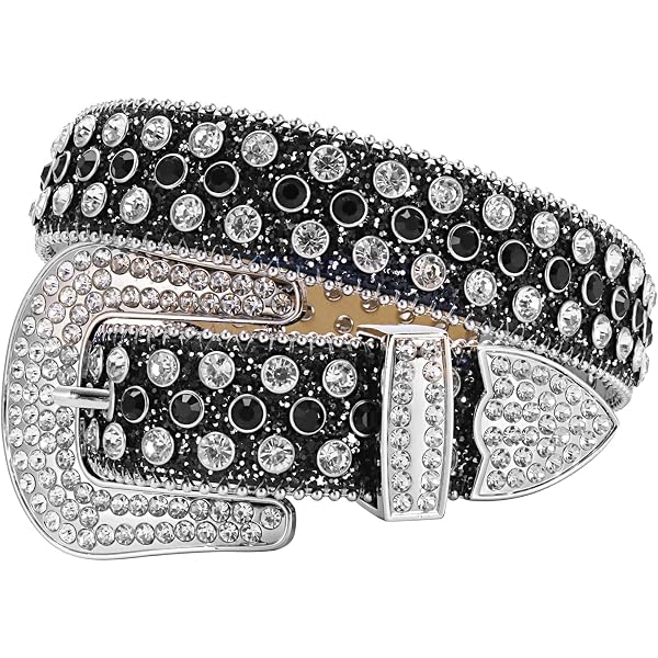 9379 Cross Charm Rhinestone Stud Genuine Leather Belt (medium Amazon.com: Cross Charm Rhinestone Stud Genuine Leather Belt  main image 2