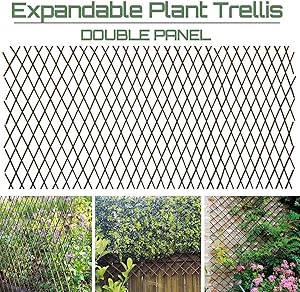 GLANT Lattice Fence Willow Expandable Plant Climbing Lattices Trellis Fence,Open Screen Willow Fencing,Willow Expandable Trellis Fence (2)