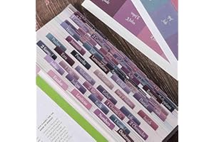 Thinkor Laminated & Repostion Bible Tabs, Large Print Christian Gift for Women and Men, Easy to Read and Apply Bible Journaling Tabs (Purple & Pink Print)