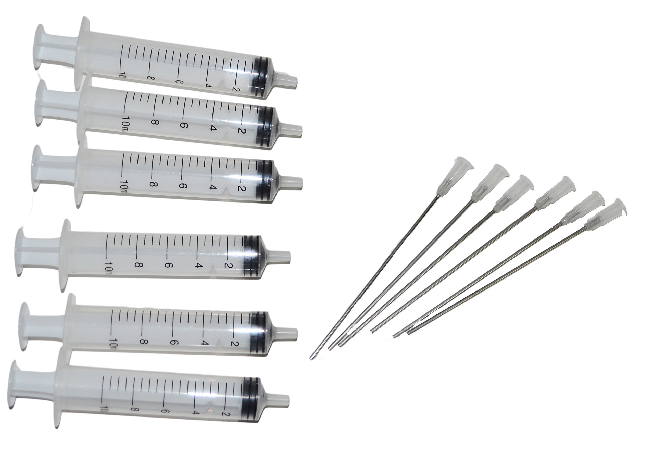6 Syringes with Long Needles for refilling with Refillable Cartridges