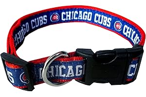 PETS FIRST MLB Chicago Cubs Licensed PET COLLAR- Heavy-Duty, Strong, and Durable Dog Collar. Available in 29 Baseball Teams and 4 Sizes