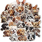 Prstincol Cute Cats and Dogs Stickers 100Pcs, Funny Peeking Dogs and Cats Stickers for Teens and Adults, Realistic Pets Decals Vinyl Stickers for Laptop Water Bottle Scrapbook Phones