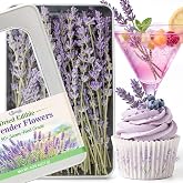 Curnue 50+ Edible Lavender Sprigs for Cocktails &amp; Drinks Garnish | 0.95oz food grade culinary lavender stems as edible flowers for cocktails, drinks, desserts, tea, home bars and DIY crafts