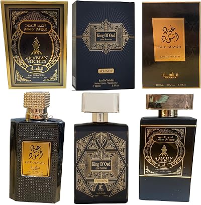 Modaleo 3 Pack Arabian OUD Men's Perfume EDP 100ml Each Aswad