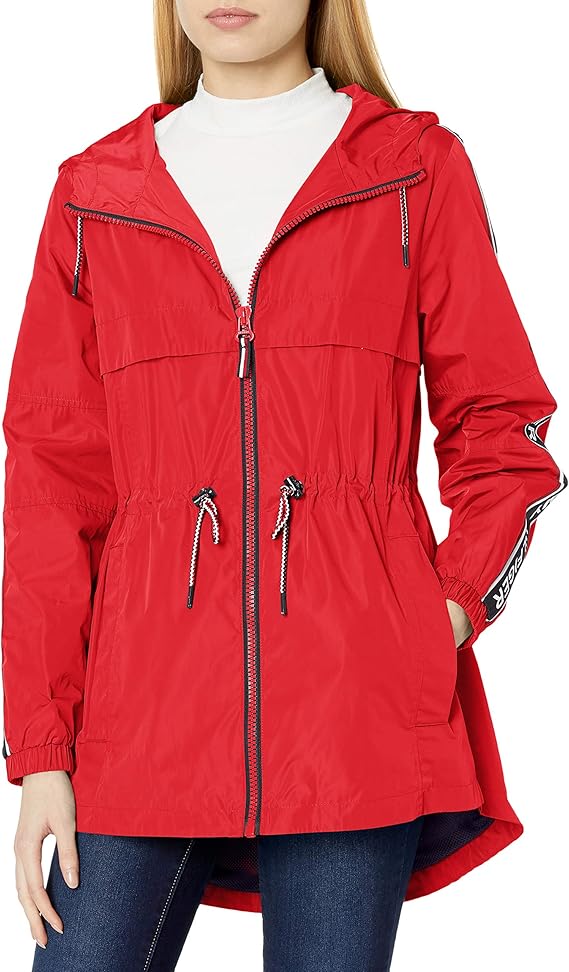 Tommy Hilfiger Women's Anorak Jacket with Logo Sleeve Taping at Amazon