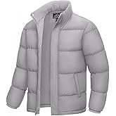 MAGCOMSEN Men's Down Jacket Winter Warm Thicken Puffer Coats Water Resistant Windproof Casual Insulated Jacket