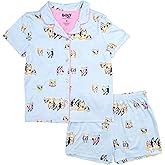 Bluey girls 2-piece Loose-fit Button Down Pajama Set, Soft & Cute for Kids